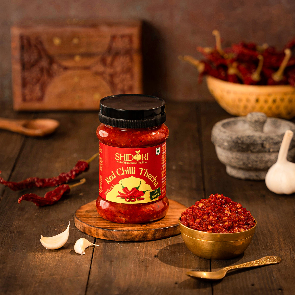 Red Chilli Thecha with Garlic